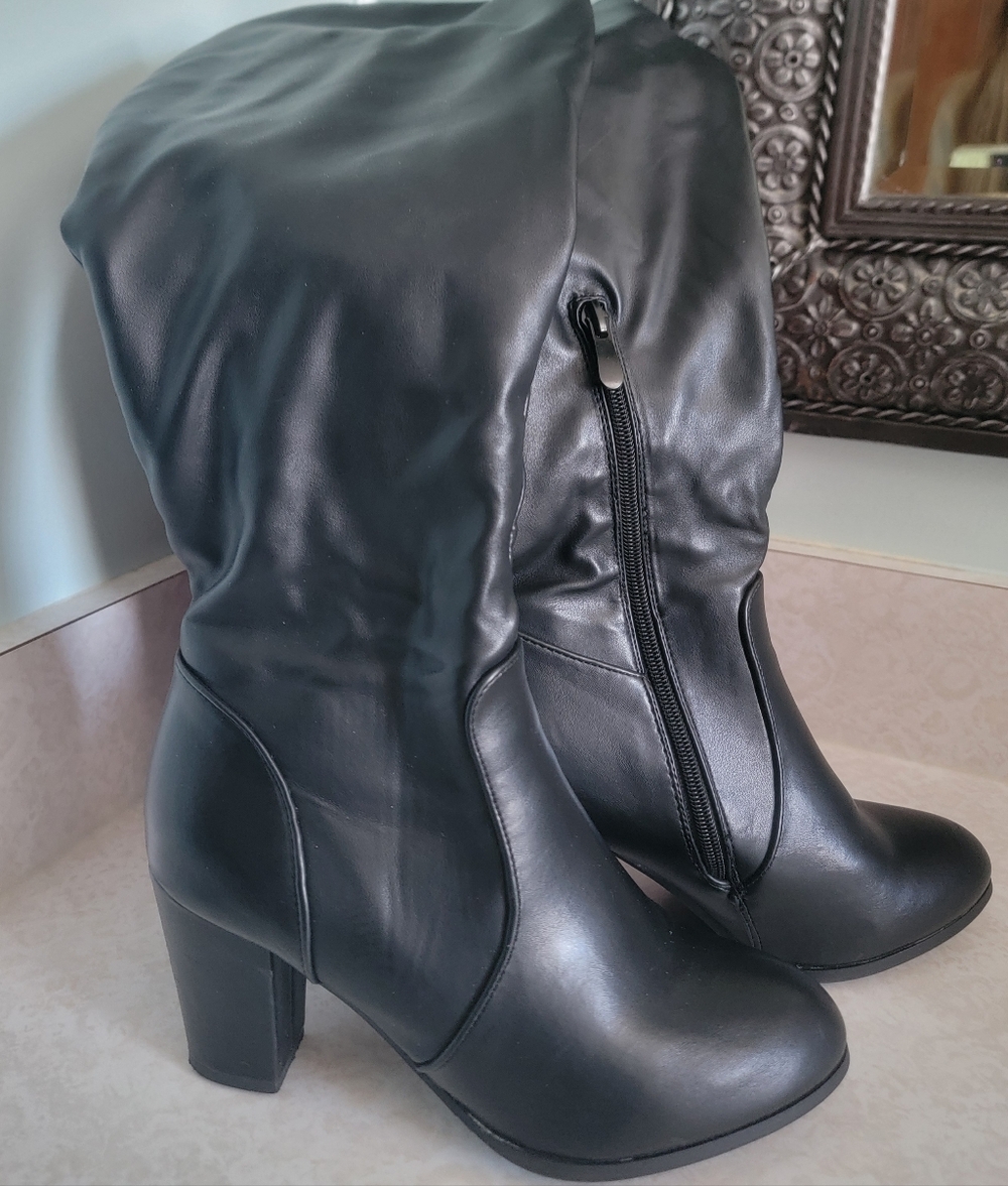 Dream Pairs Black Heeled Boots for Women